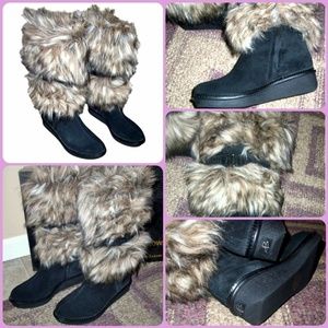 🔮B MAKOWSKY GLAM GYPSY SOUL BOHO HIPPIE FUR BOOTS